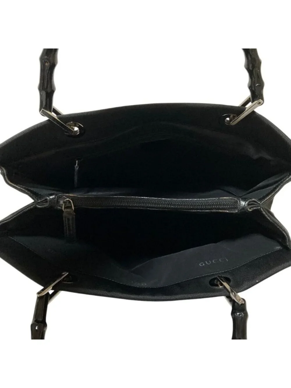 Gucci Bamboo Handle Nylon Bag 002 Black - Picture 9 of 14
